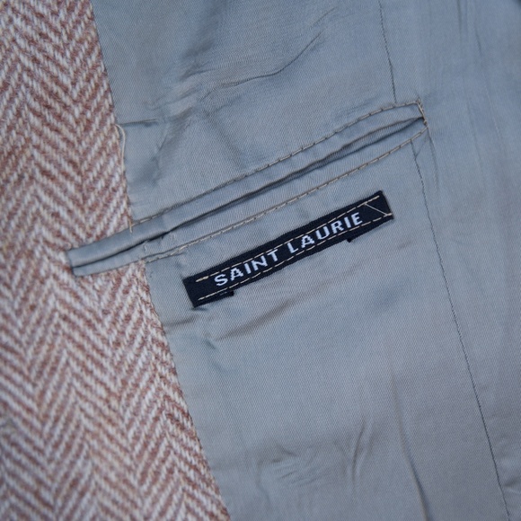Vintage Saint Laurie 100% Wool Herringbone Blazer Made In USA Woman's S - Picture 14 of 16